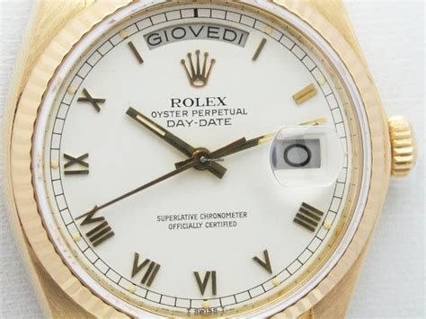 rolex day date quadrante bianco|Rolex Oyster Day Date 18038 quadrante bianco full set for.